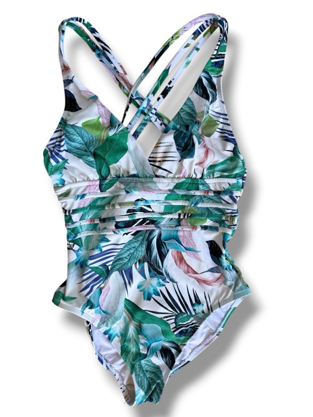 La Blanca In The Moment Multi-Strap Cross-Back One Piece Swimsuit Size 10 - Picture 5 of 13
